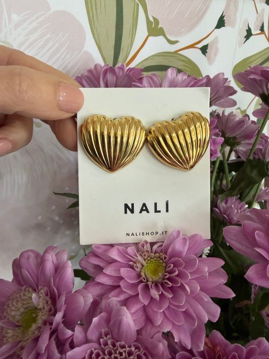 ORECCHINI CUORE ZIGRINATO ACC.INO. ORO - Fanatica Boutique