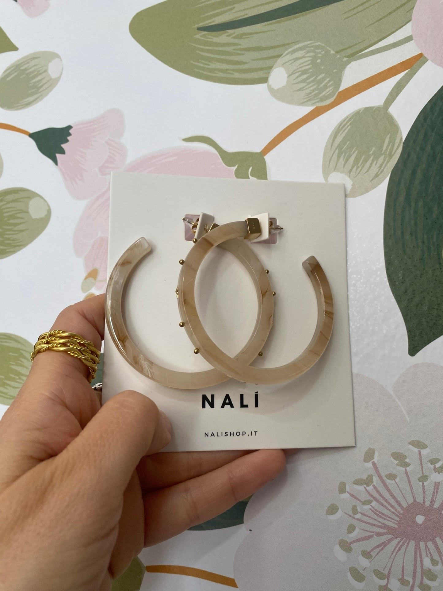 ORECCHINI ELLIE CERCHIO RESINA BIANCO - Fanatica Boutique