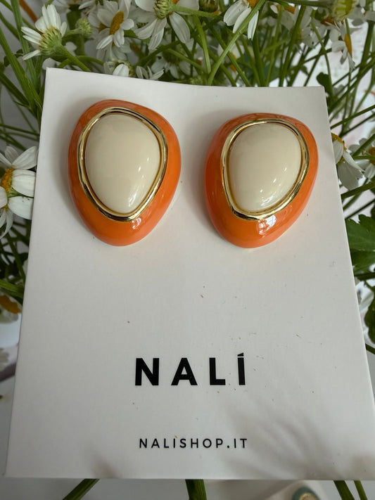 ORECCHINI GRACE CON CLIP BEIGE/ARANCIO NALI - Fanatica Boutique