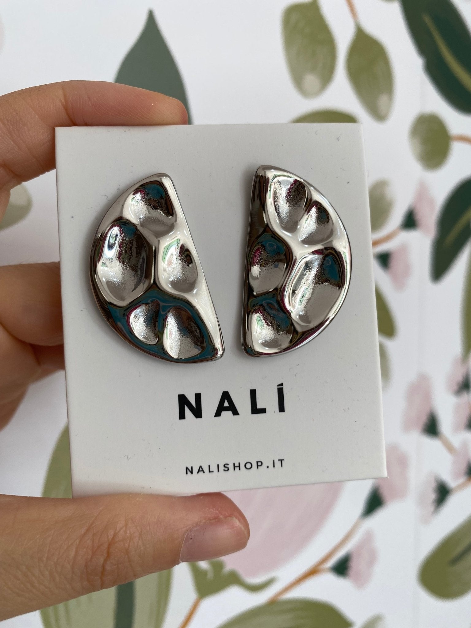 ORECCHINI HALFMOON ACCIAIO INO. ARGENTO NALI - Fanatica Boutique