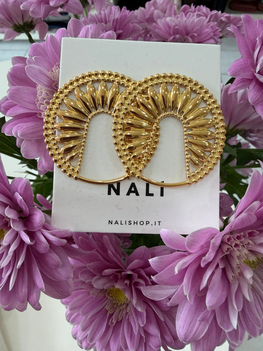 ORECCHINI LOBO CERCHIO ACCIAIO INOS. ORO NALI - Fanatica Boutique