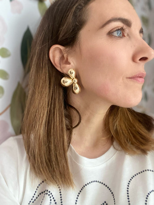 ORECCHINI LOBO FIORE OVERSIZE ORO NALI - Fanatica Boutique