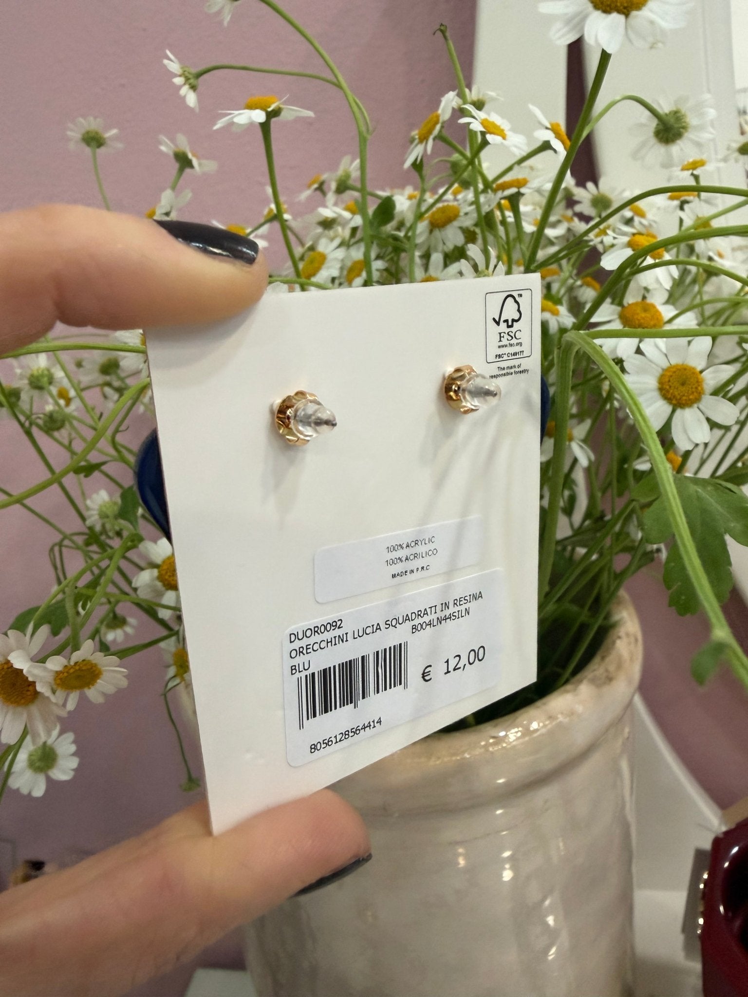 ORECCHINI LUCIA SQUDRATI IN RESINA ARANCIO NALI - Fanatica Boutique