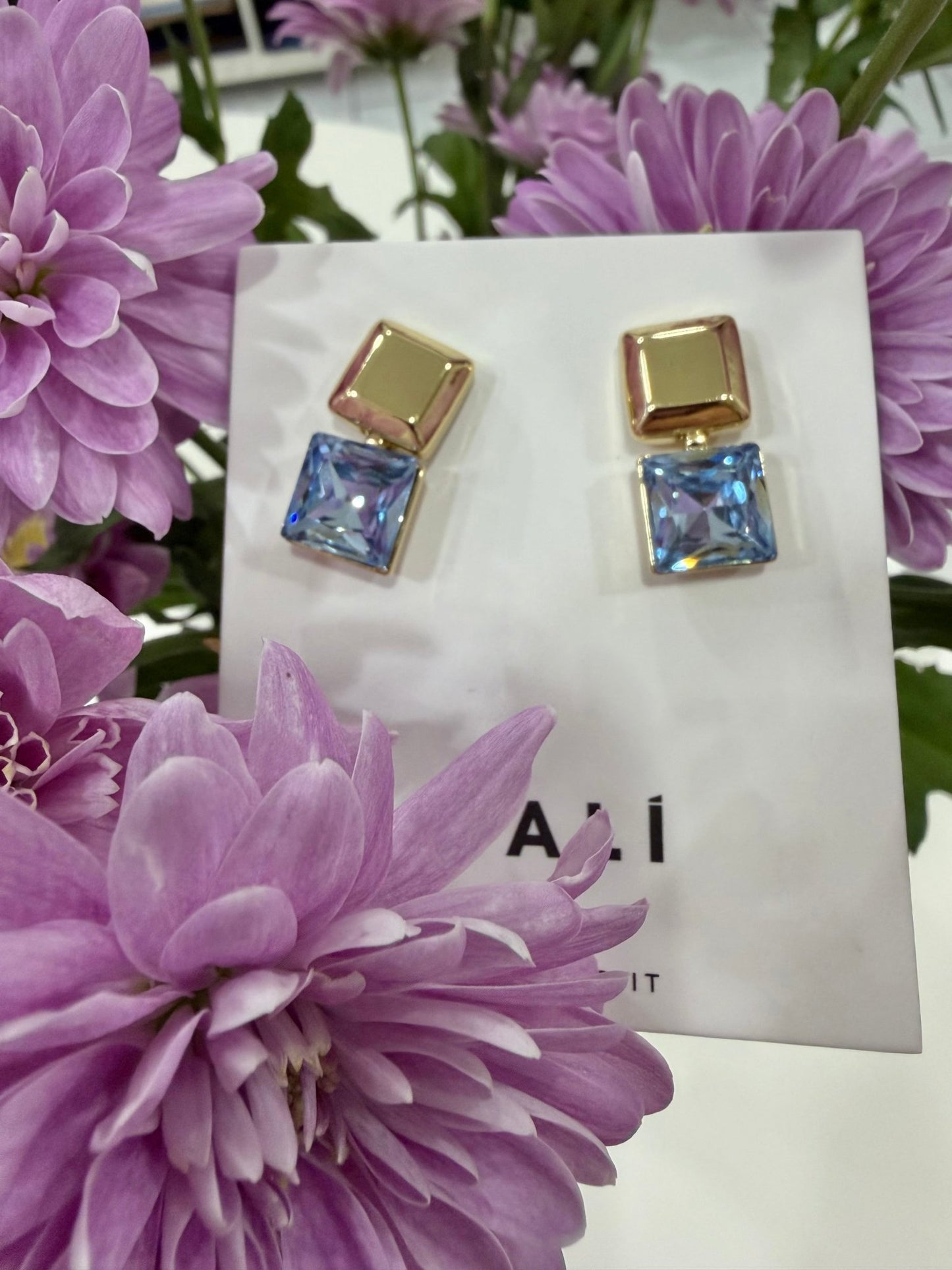 ORECCHINI LUCY CON PIETRA CELESTE/ORO NALI - Fanatica Boutique