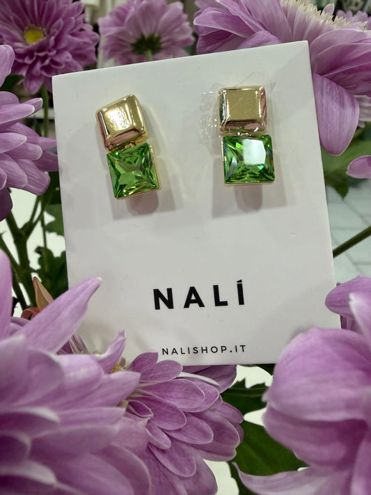 ORECCHINI LUCY CON PIETRA VERDE/ORO NALI - Fanatica Boutique