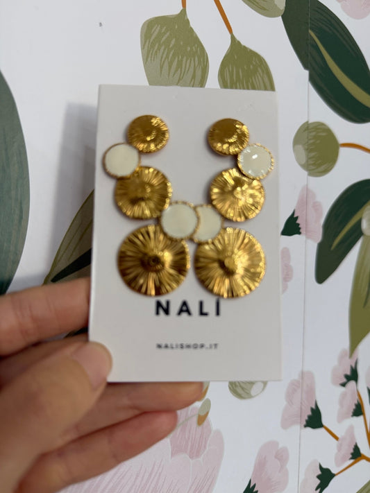 ORECCHINI MIA PENDENTI ACC. INOS. ORO/BIANCO NALI - Fanatica Boutique