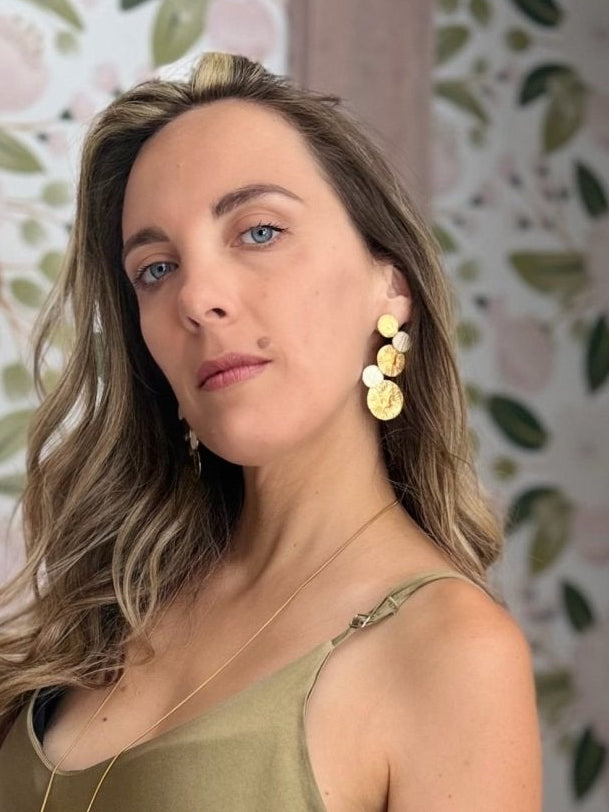 ORECCHINI MIA PENDENTI ACC. INOS. ORO/BIANCO NALI - Fanatica Boutique