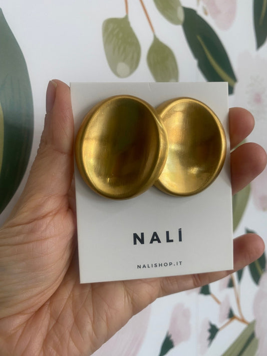 ORECCHINI OVAL ACC.INOS. PLA. ORO 18K NALI - Fanatica Boutique