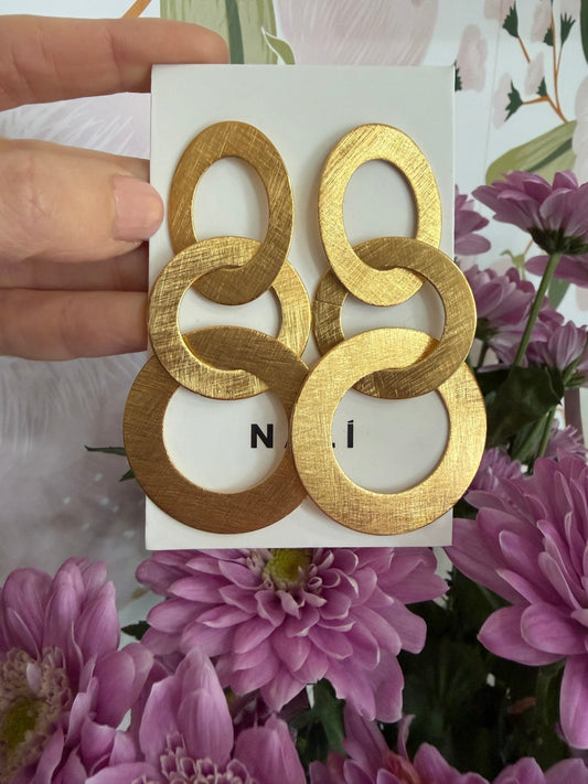 ORECCHINI PENDENTI CERCHI ACC.INOS ORO NALI - Fanatica Boutique