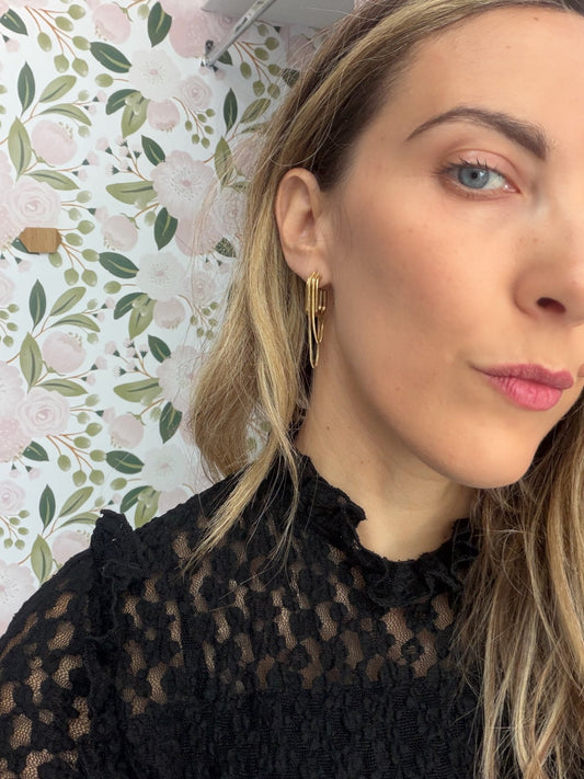 ORECCHINI PENDENTI GOCCE MORBIDE ORO NALI - Fanatica Boutique