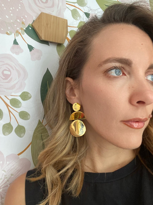 ORECCHINI PENDENTI TONDI ACC.INOS. ORO NALI - Fanatica Boutique