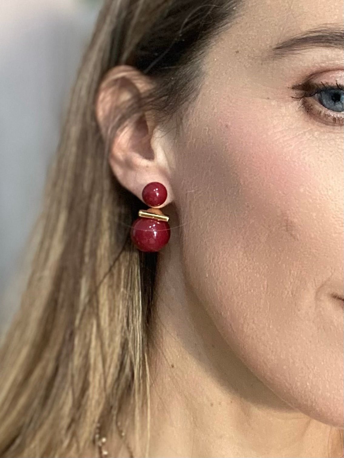 ORECCHINI RITA 2 PERLE ACC.INO. BORDEAUX NALI - Fanatica Boutique