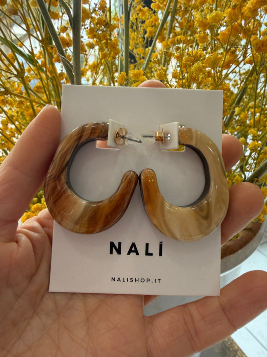 ORECCHINI VALE OVALI MARRONE NALI - Fanatica Boutique