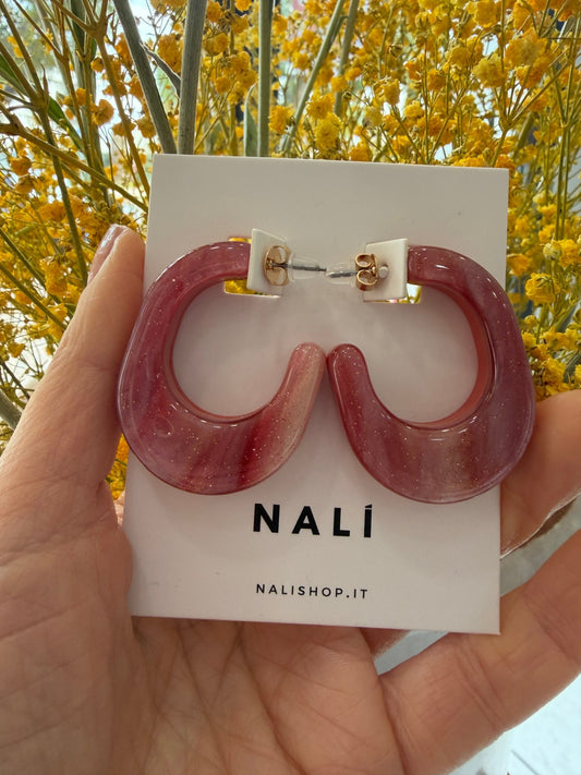 ORECCHINI VALE OVALI ROSA - Fanatica Boutique