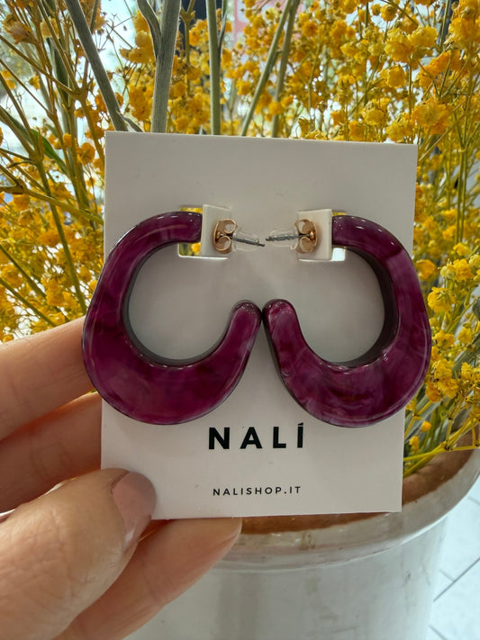 ORECCHINI VALE OVALI VIOLA NALI - Fanatica Boutique