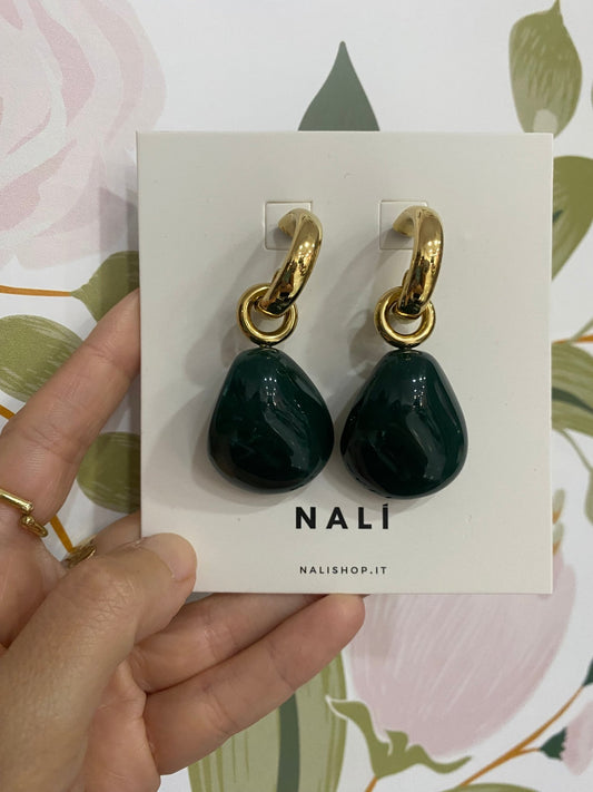 ORECCHINI ZOE ACC.INO. RESINA ORO/VERDE NALI - Fanatica Boutique