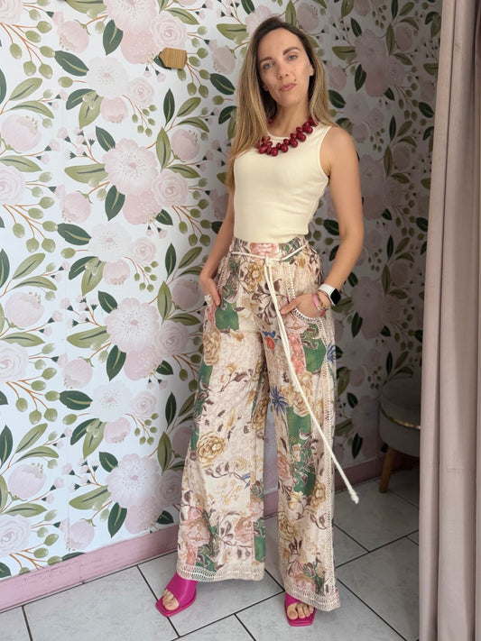 PANTALONE FANTASIA VERDE AMOSA - Fanatica Boutique