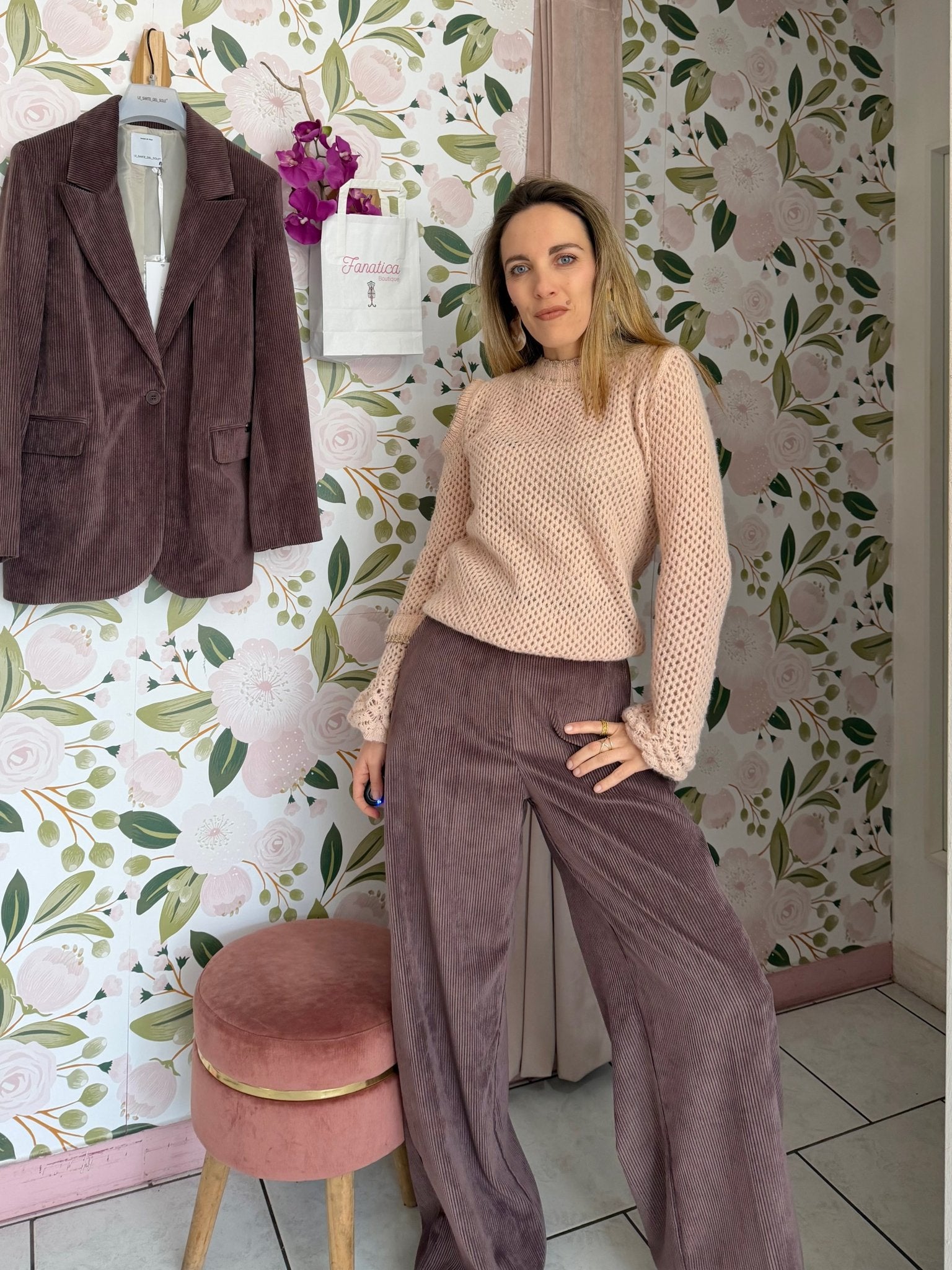 PANTALONE LARGO VELLUTO LE SARTE DEL SOLE - Fanatica Boutique