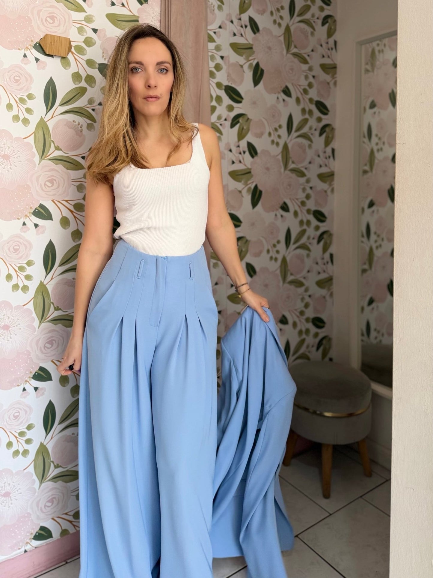 PANTALONE LARGO VITA ALTA LA SARTE DEL SOLE - Fanatica Boutique