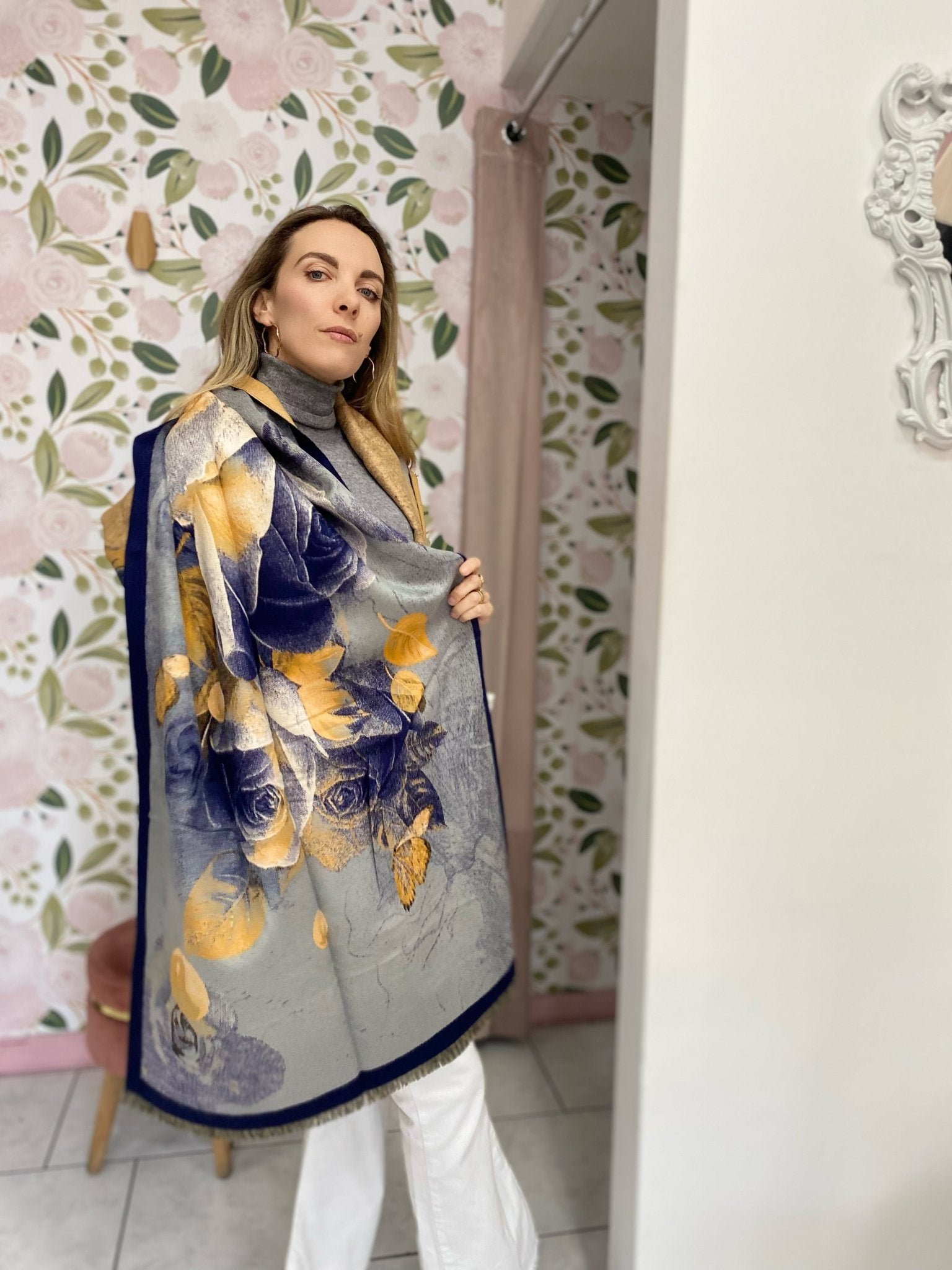 PASHMINA AMOSA BLU - Fanatica Boutique