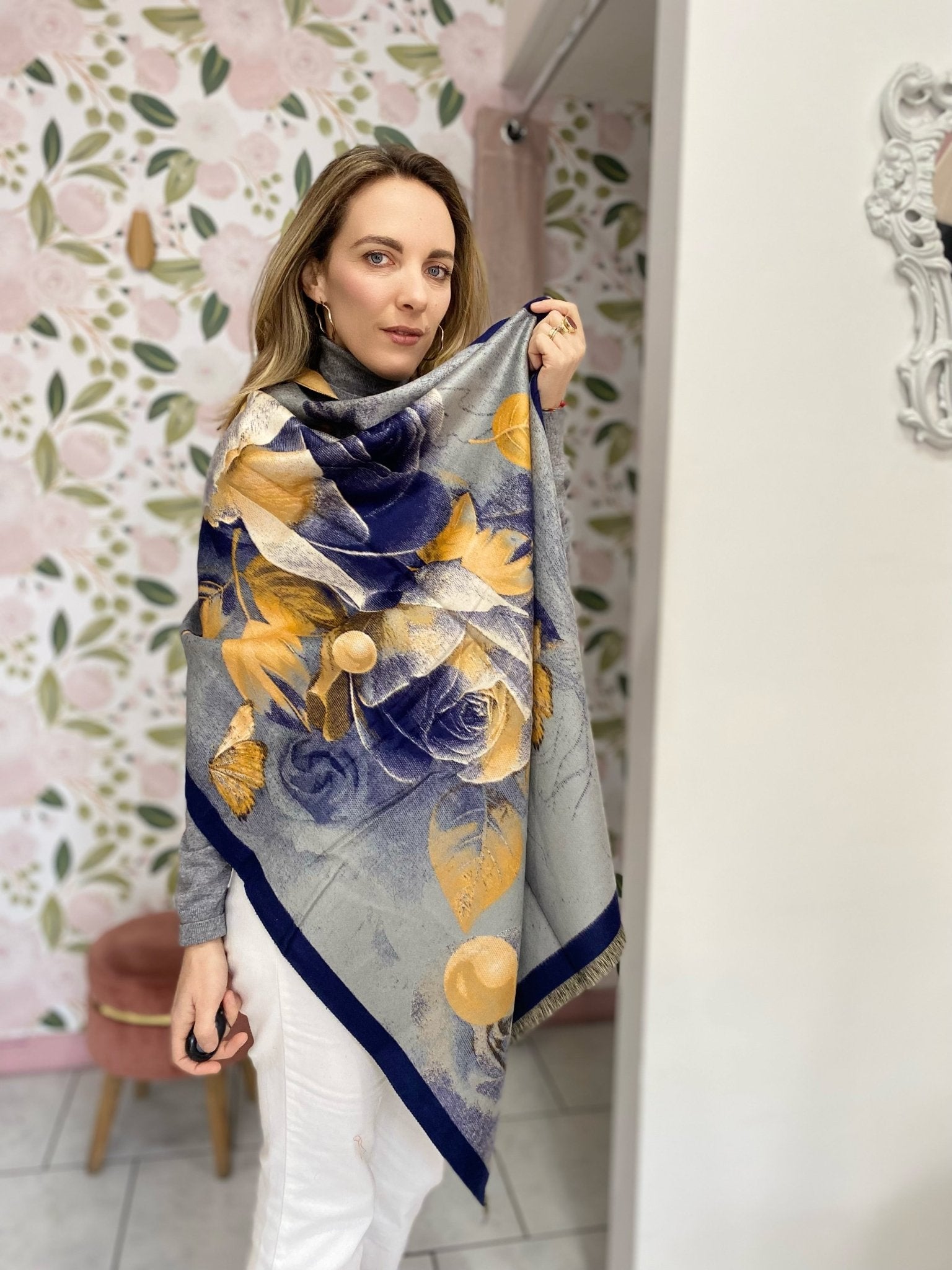 PASHMINA AMOSA BLU - Fanatica Boutique