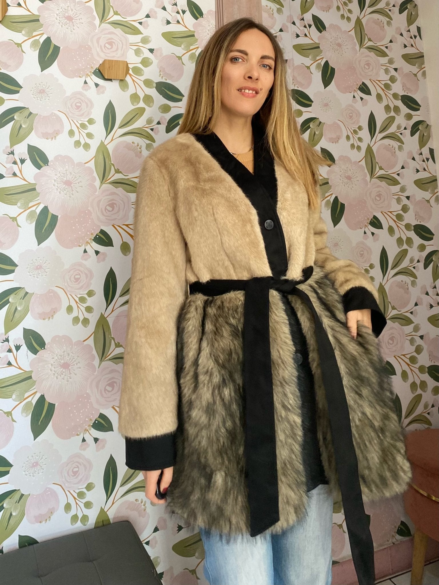 PELLICCIA BICOLOR AMOSA - Fanatica Boutique