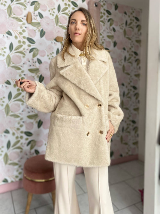 PELLICCIA ECOLOGICA DOPPIO PETTO ALESSIA MASSIMO - Fanatica Boutique