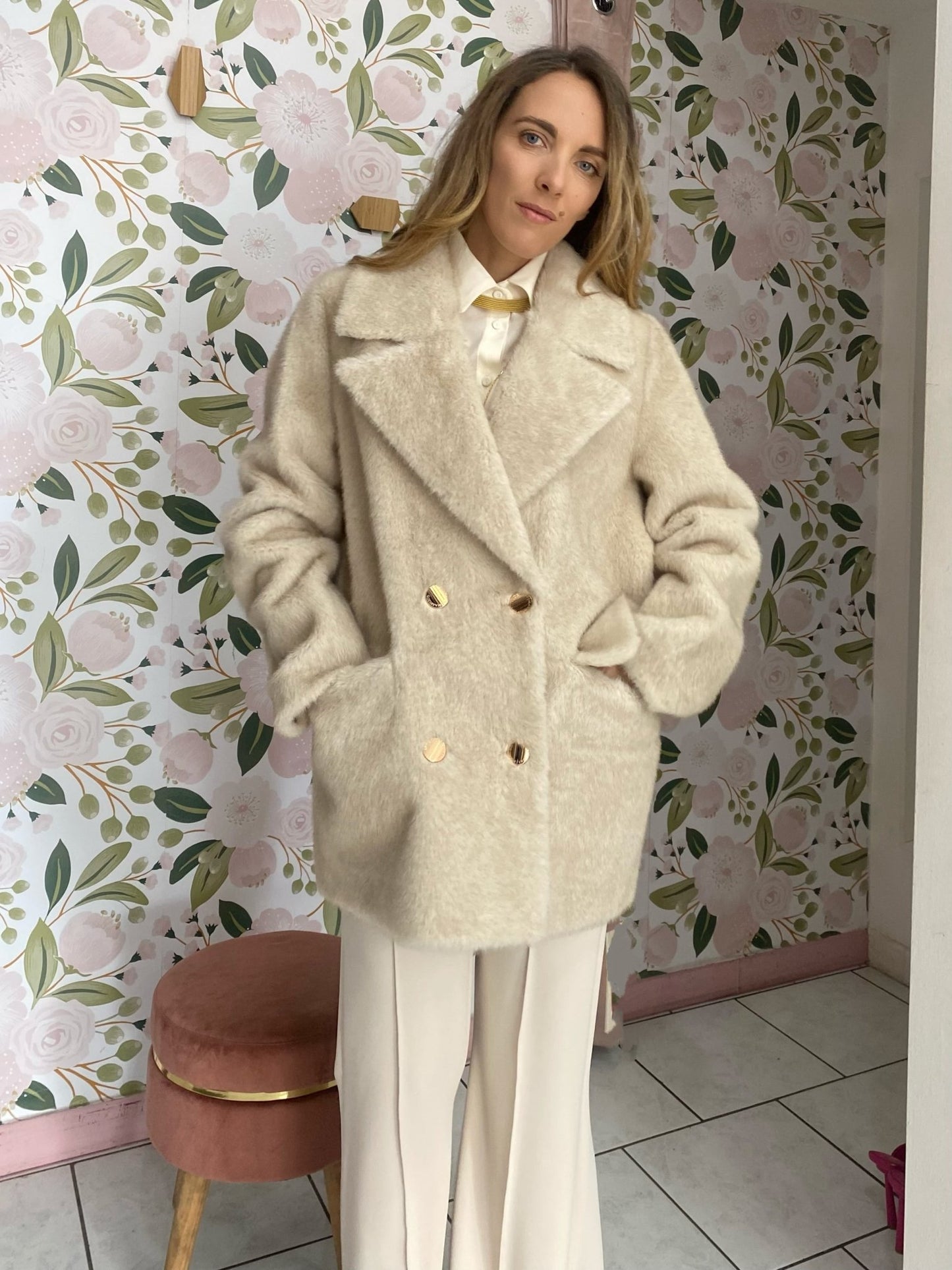 PELLICCIA ECOLOGICA DOPPIO PETTO ALESSIA MASSIMO - Fanatica Boutique