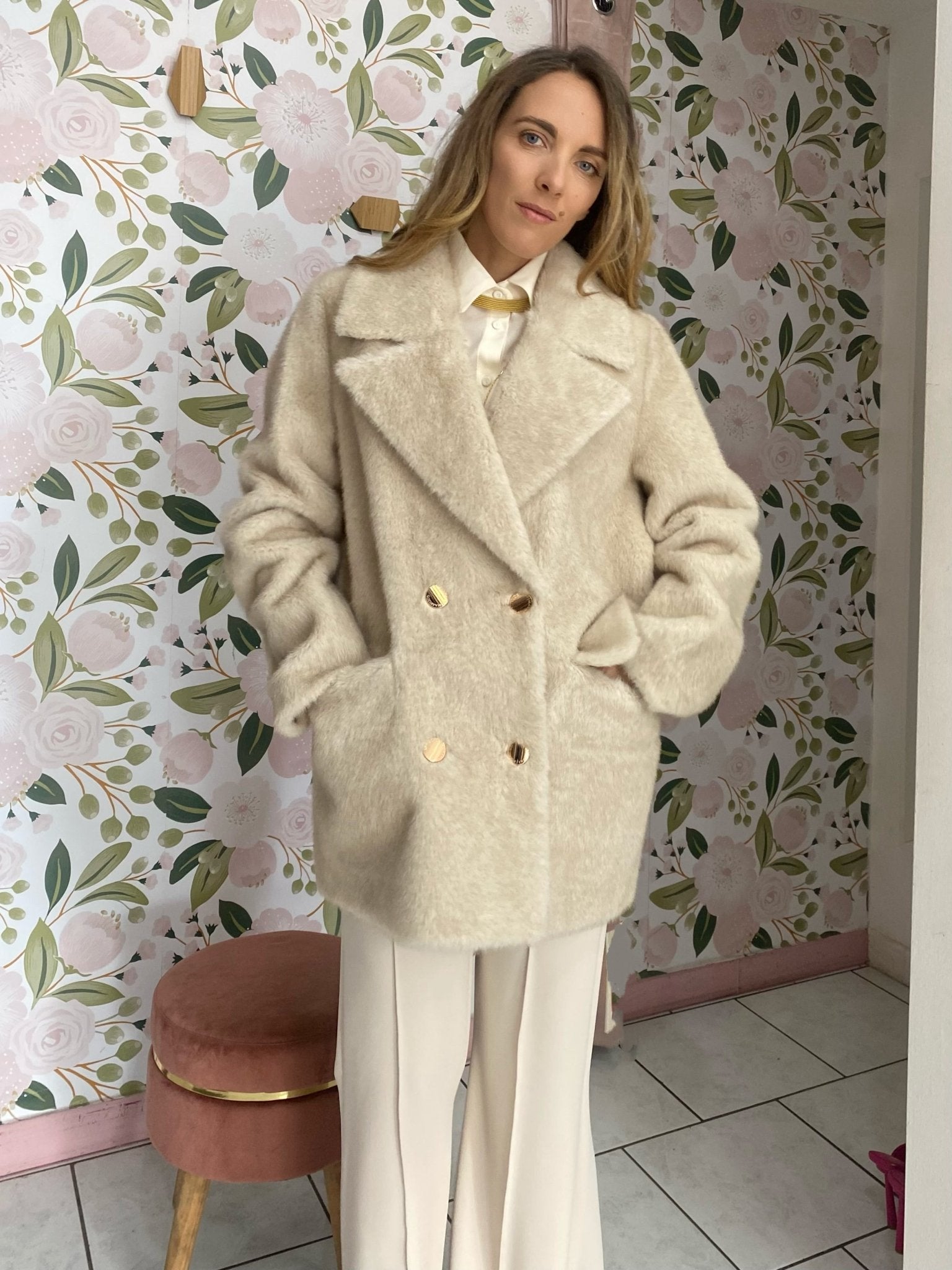 PELLICCIA ECOLOGICA DOPPIO PETTO ALESSIA MASSIMO - Fanatica Boutique