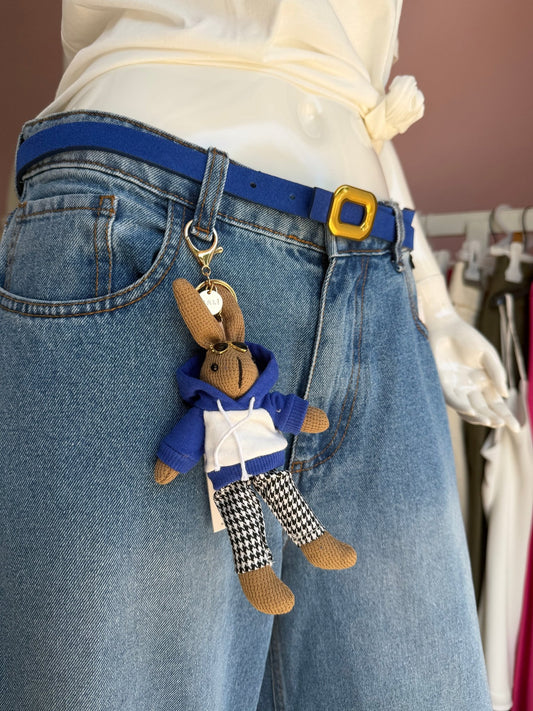 PORTACHIAVE/CHARMS BUNNY FELPA BLU NALì - Fanatica Boutique