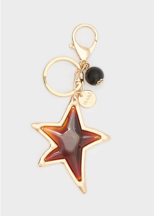 PORTACHIAVI/CHARM STAR RESINA GRIGIO NALI - Fanatica Boutique