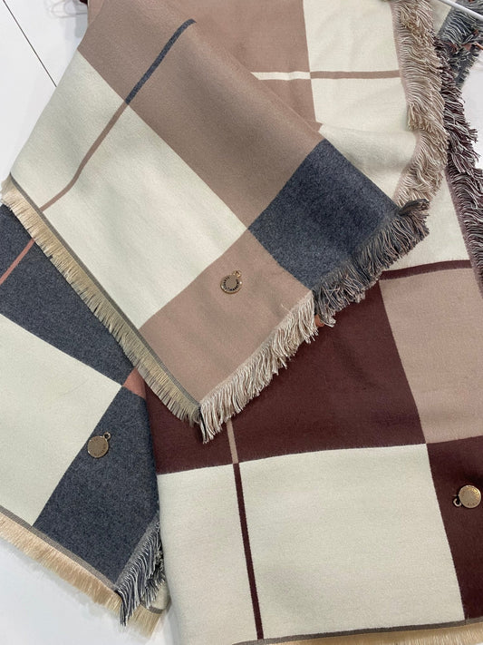 SCIARPA SP2681 MAXI QUADRI ALESSIA MASSIMO - Fanatica Boutique