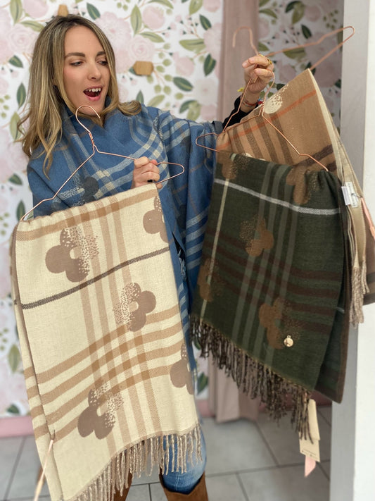 SCIARPA STYLESP2676 TARTAN E FIORI - Fanatica Boutique