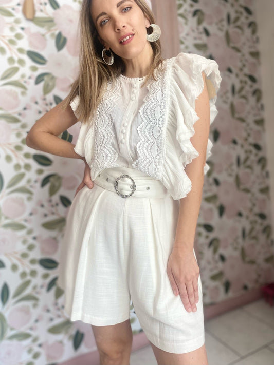 SHORTS BIANCO AMOSA - Fanatica Boutique